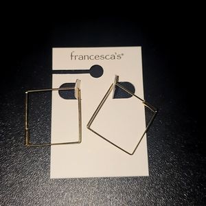 Gold square earrings